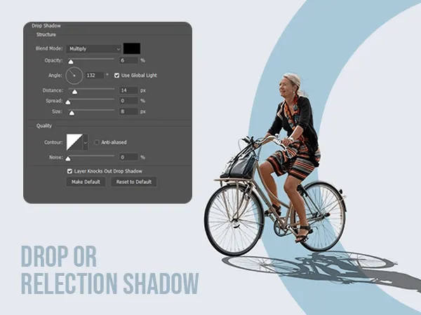 Drop or relection shadow