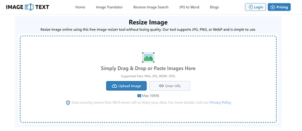 Download the resized picture in a single step